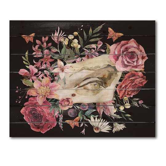 Designart - Greek Sculpture David Eye With Dried Wildflowers